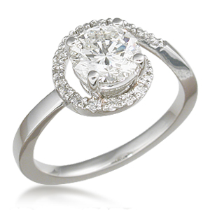 Delicate Pave Swirl Engagement Ring
